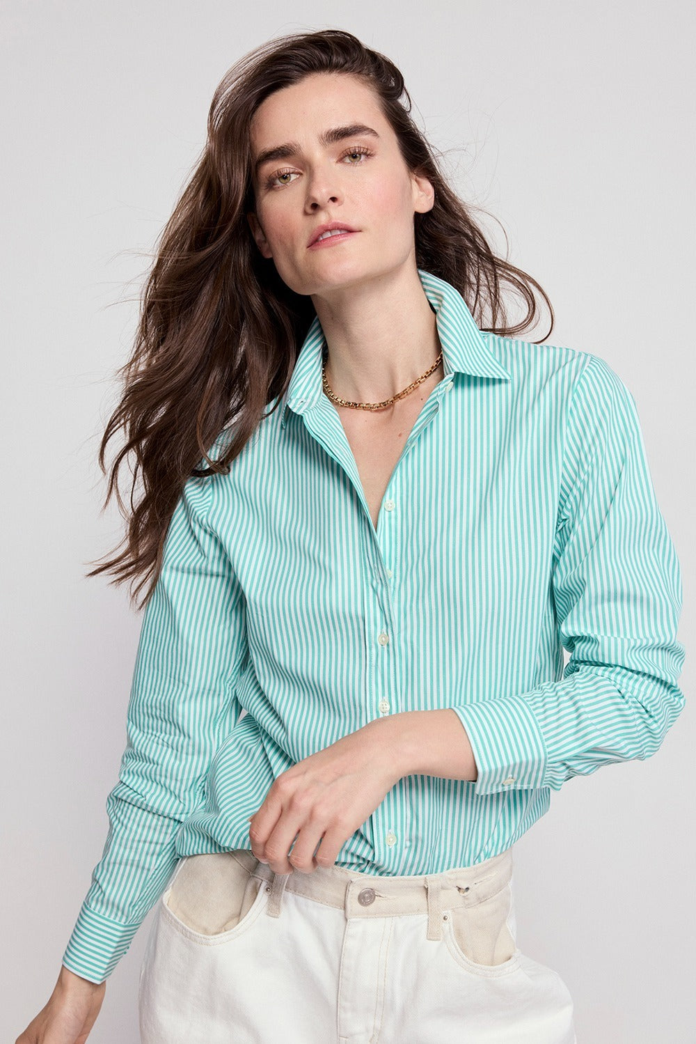 The Icon Shirt in Stripe Green Stripe / M The Icon Shirt in Stripe Green Stripe / M