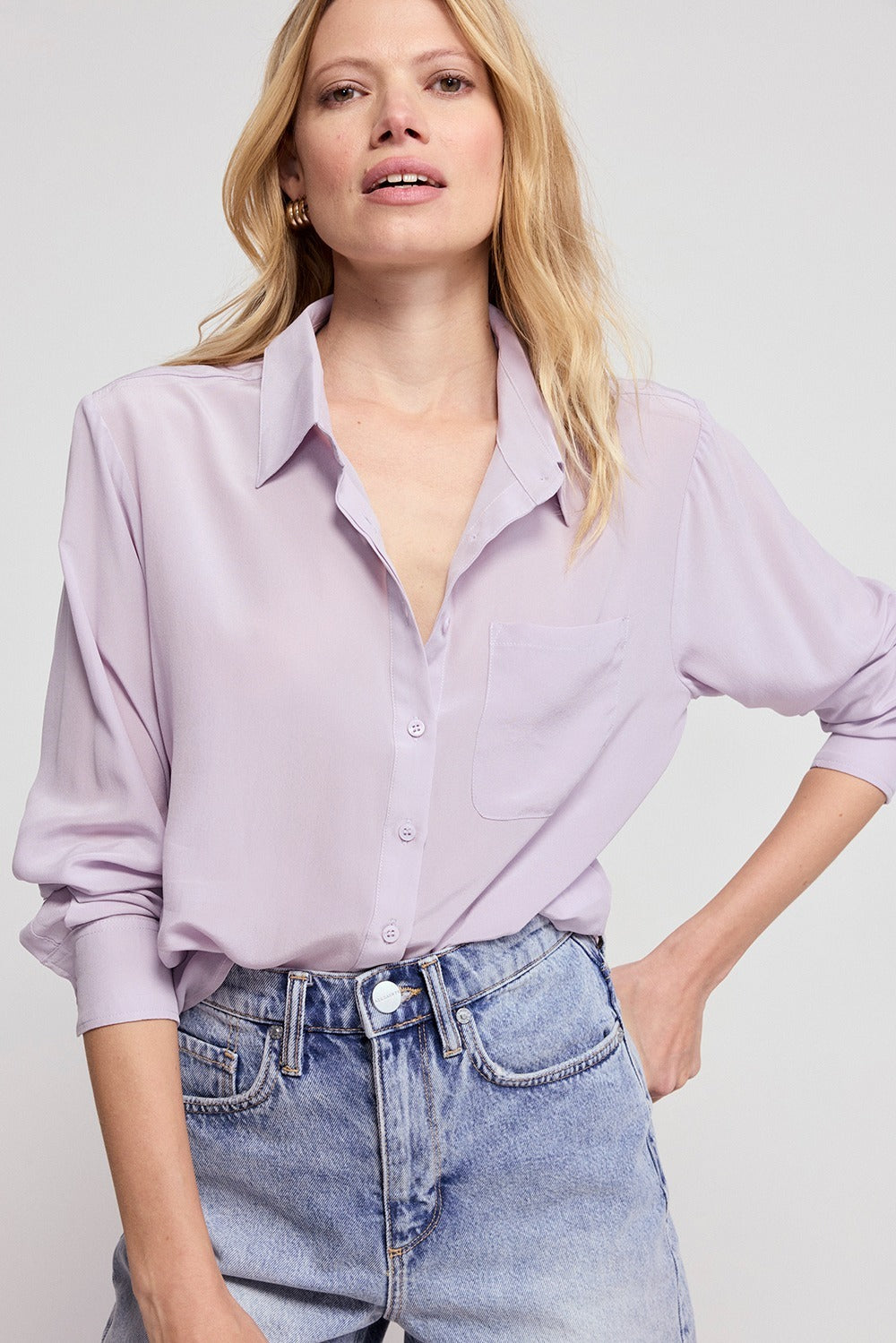 The Shirt Washable Silk Lavender XS The Shirt Washable Silk Lavender XS