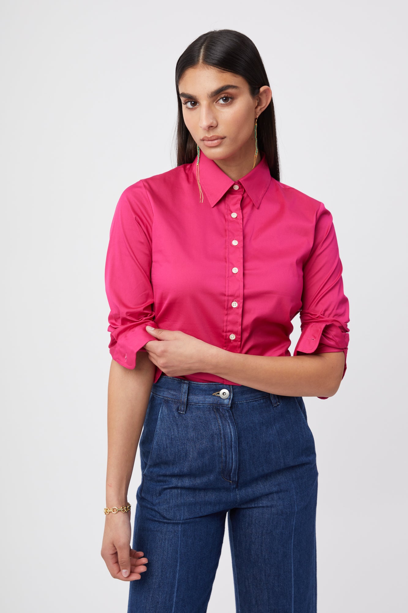 fuchsia color dress shirts Iris Fuchsia Pink Classic Fit Linen Shirt