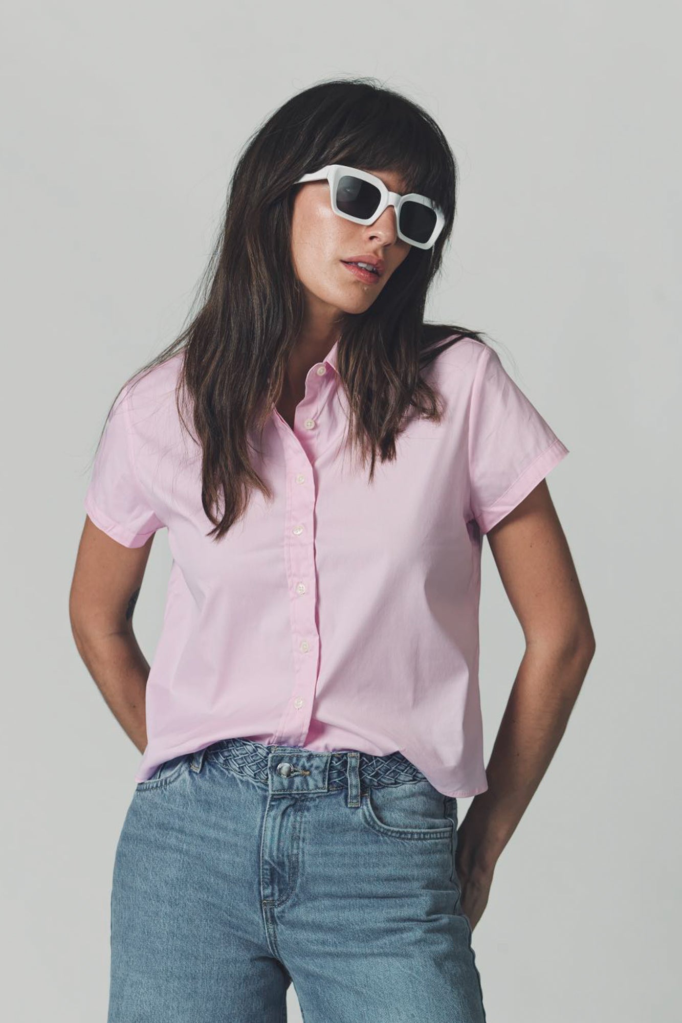 The Boxy Short Sleeve Cropped Shirt