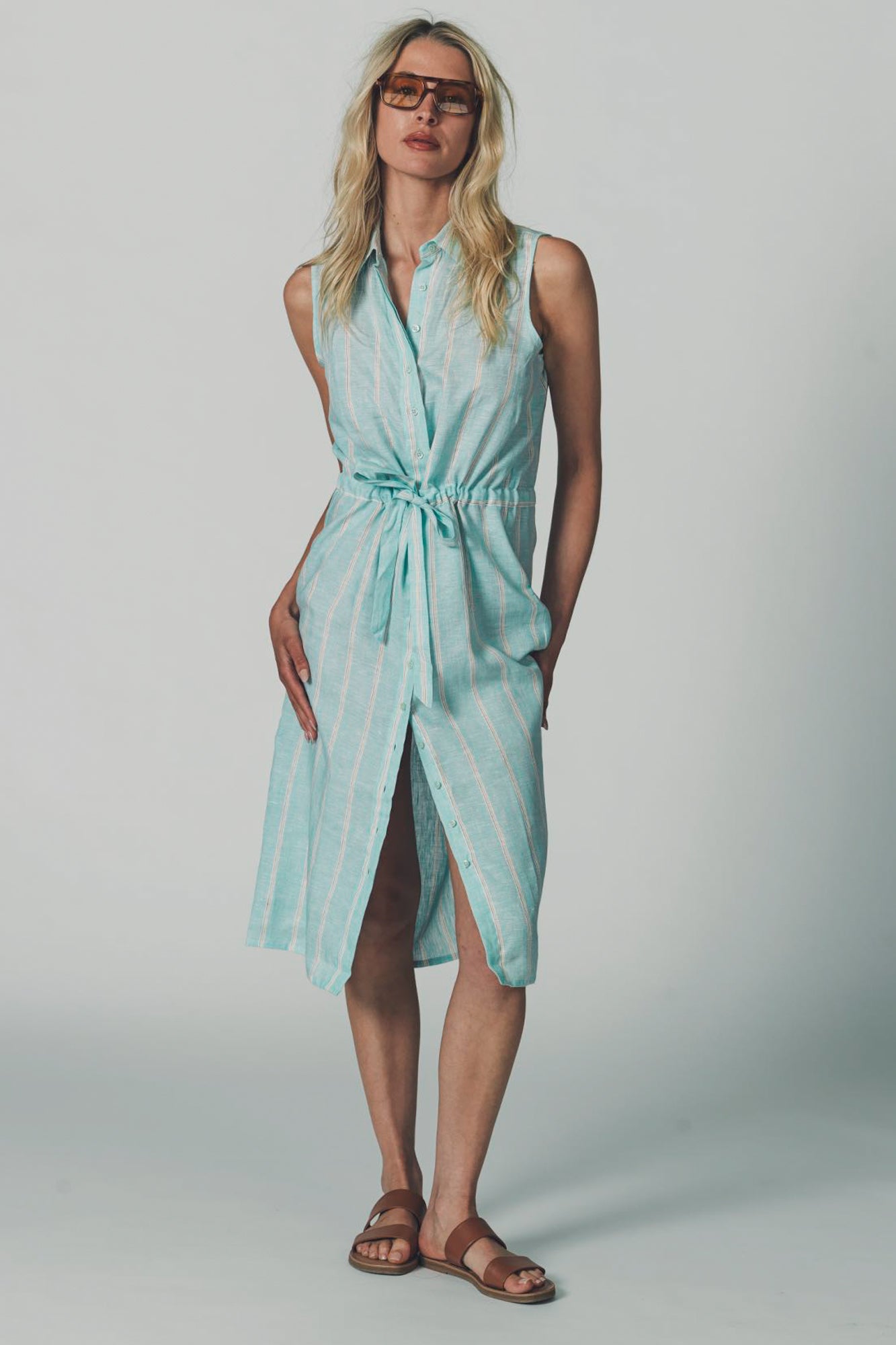 The Sleeveless Drawstring Dress