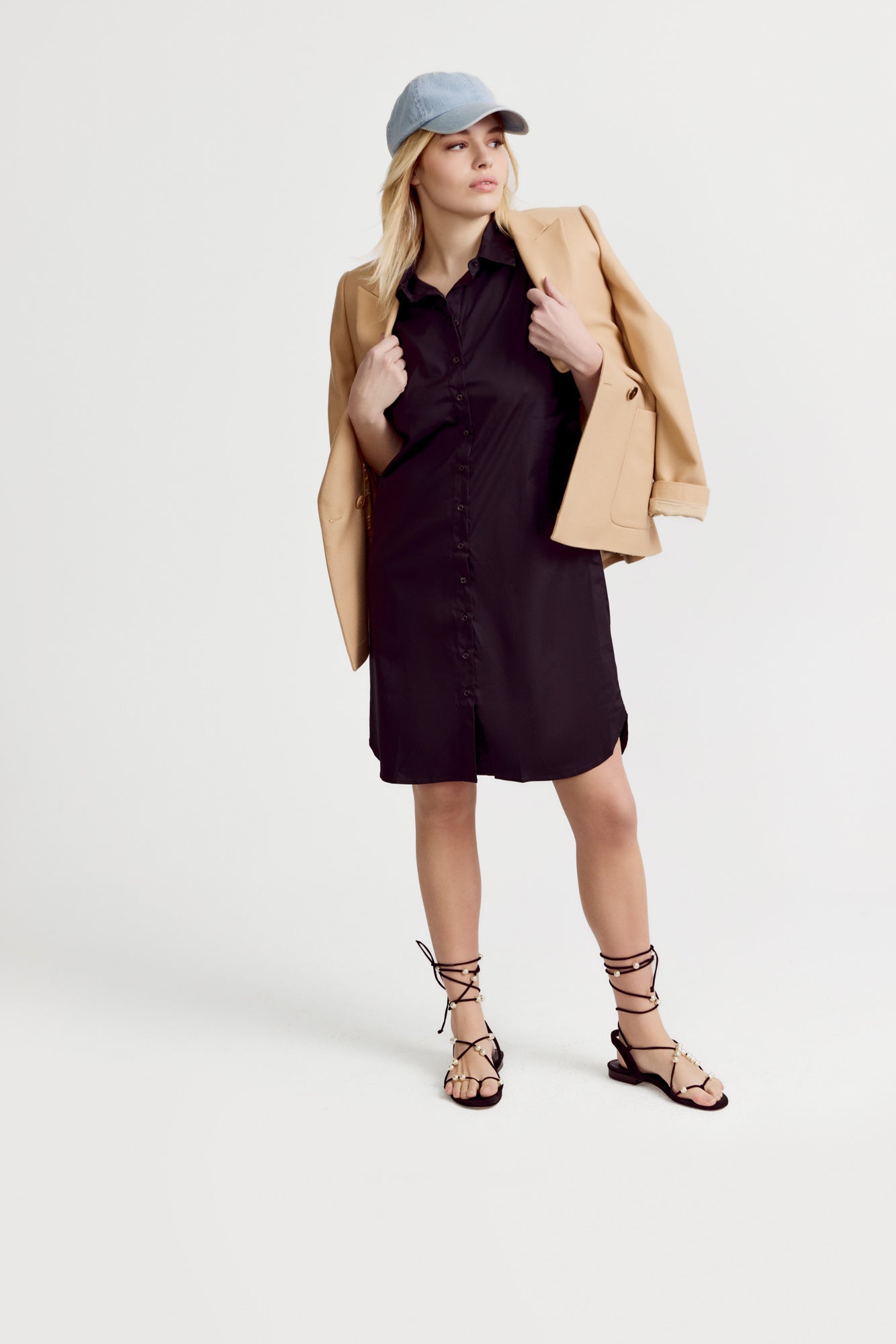 black dress with shirt The Shirt The Sleeveless Shirt Dress in Black at Nordstrom, Size Small