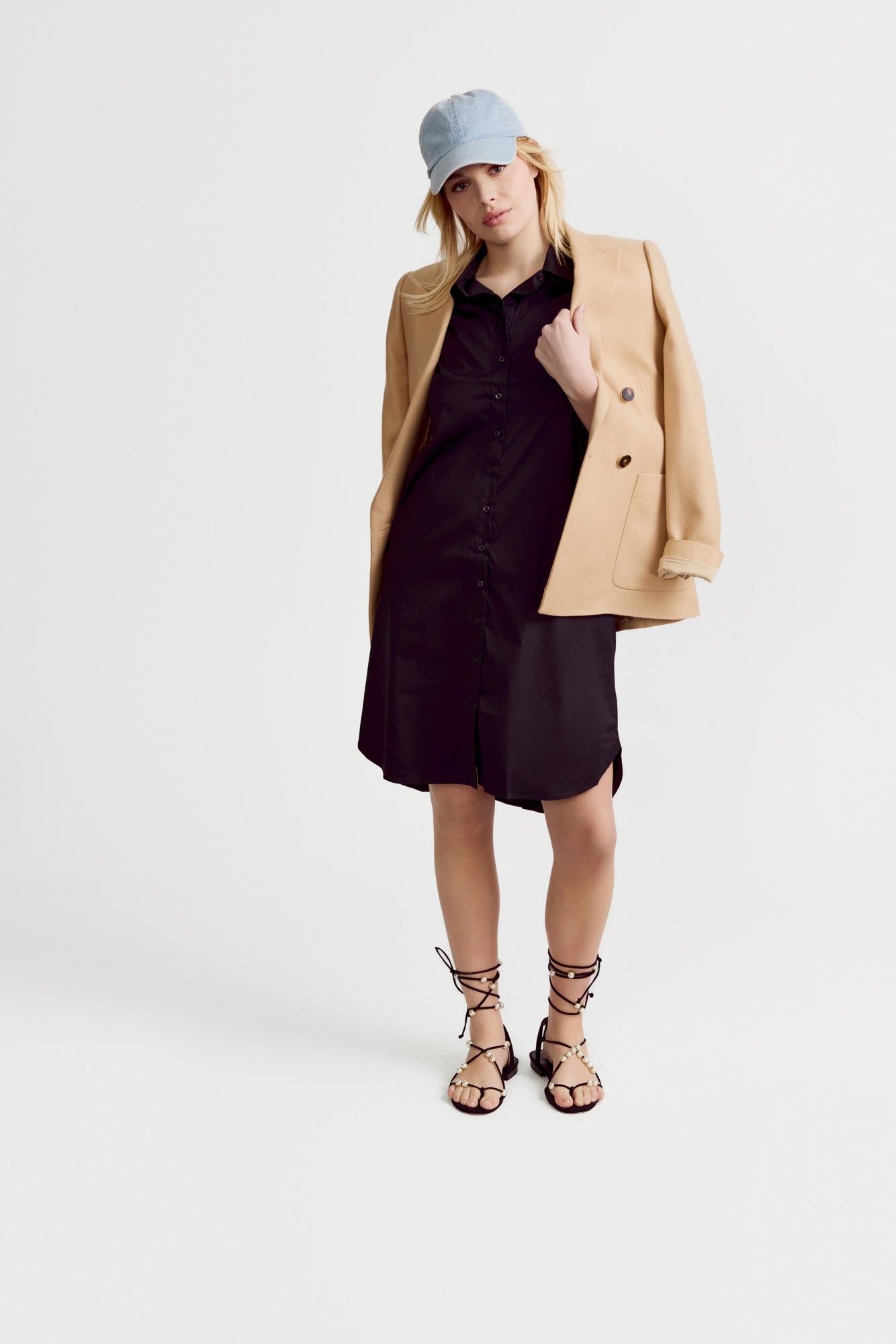 The Sleeveless Shirt Dress Black / S The Sleeveless Shirt Dress Black / S