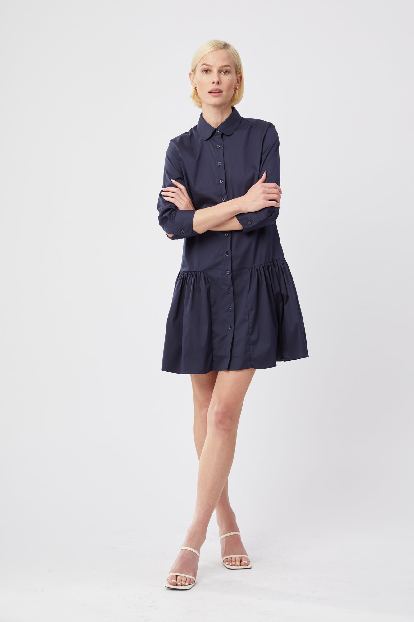 The Drop Waist Shirt Dress Navy / M