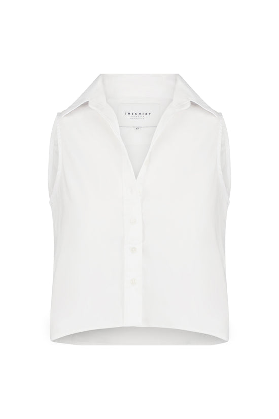 The Boxy Cropped Sleeveless Shirt