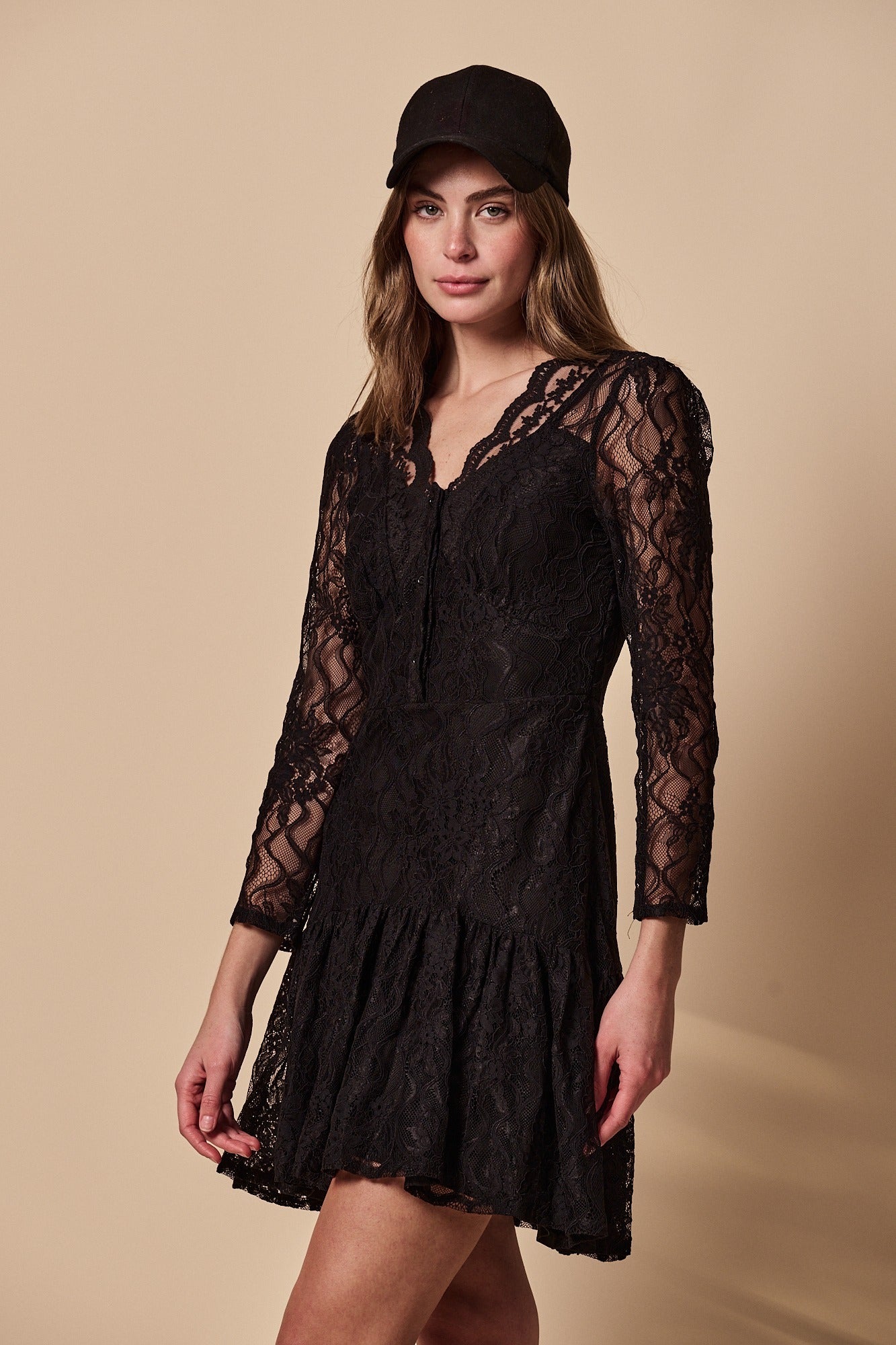 black lace shirt dress L'AGENCE Women's Kylo Belted Shirtdress - Black