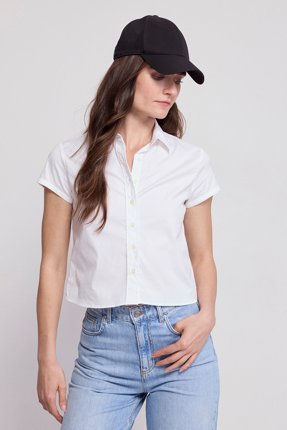 The Boxy Short Sleeve Cropped Shirt