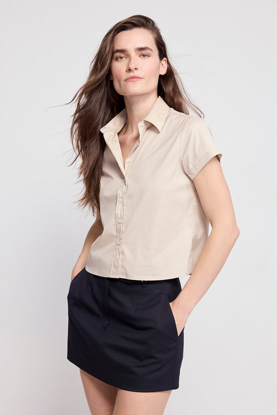 The Boxy Short Sleeve Cropped Shirt