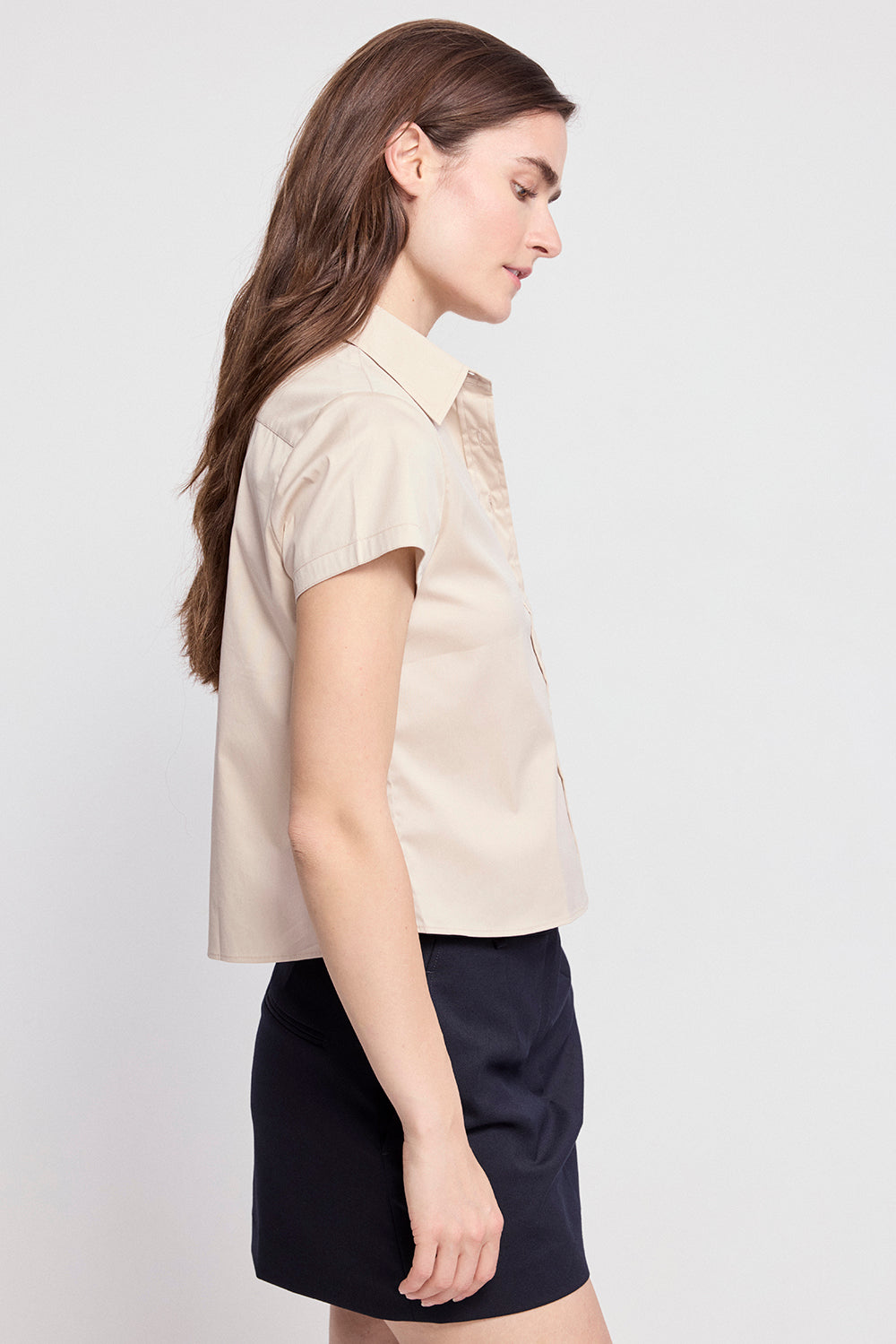 The Boxy Short Sleeve Cropped Shirt