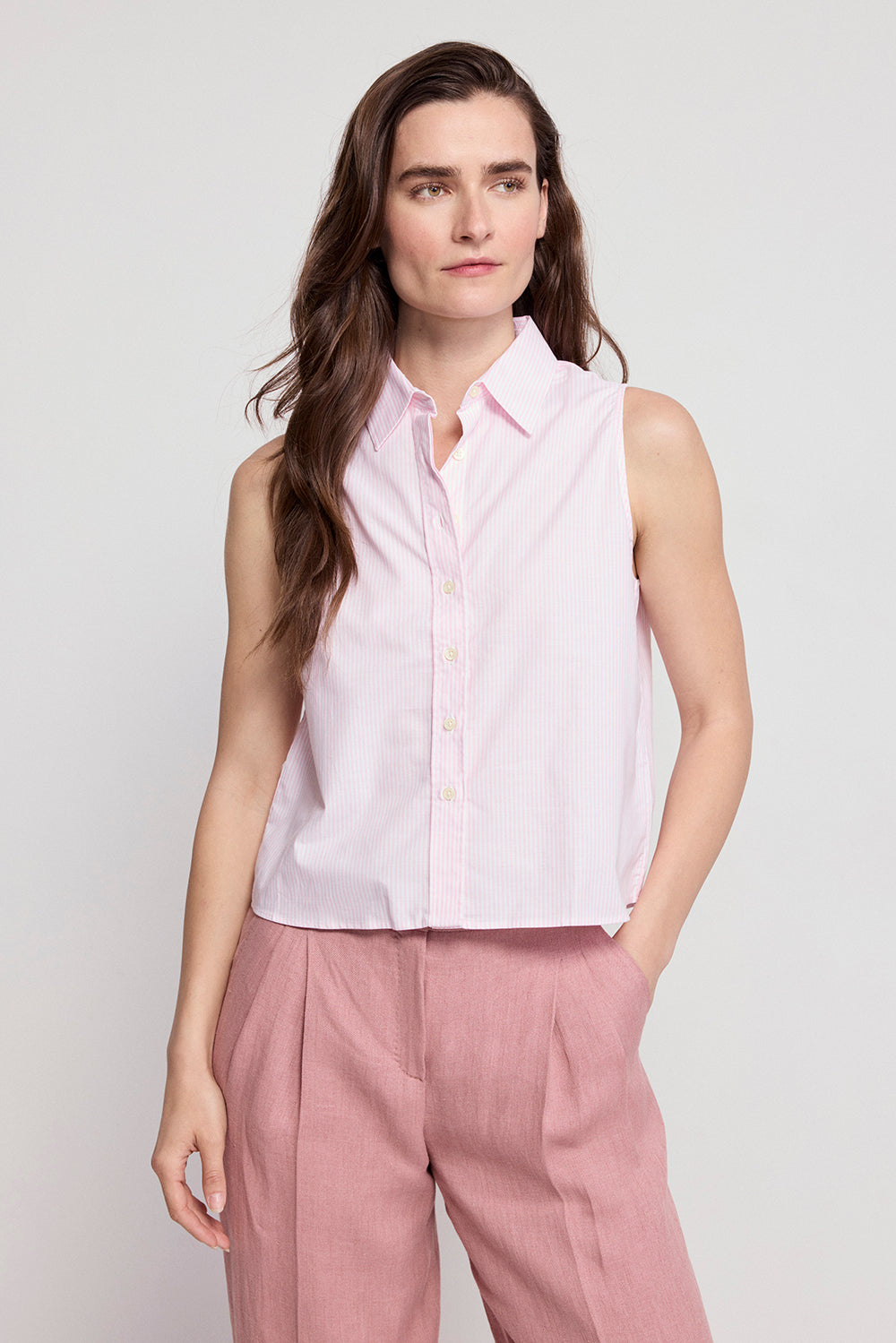 The Boxy Cropped Sleeveless Shirt