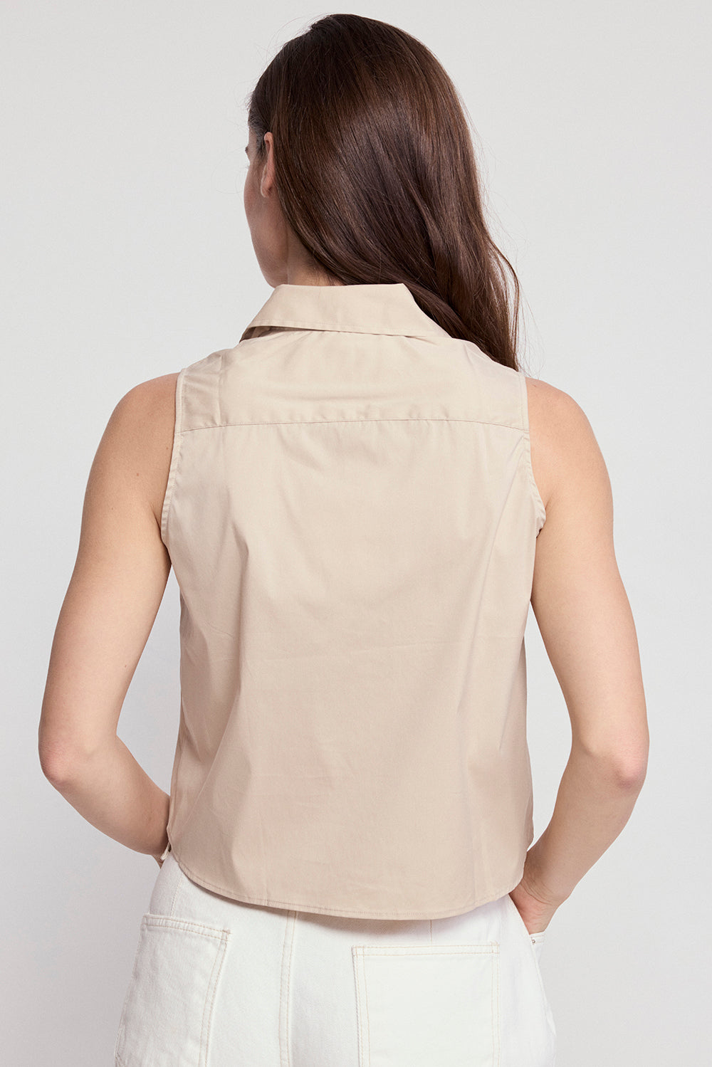 The Boxy Cropped Sleeveless Shirt