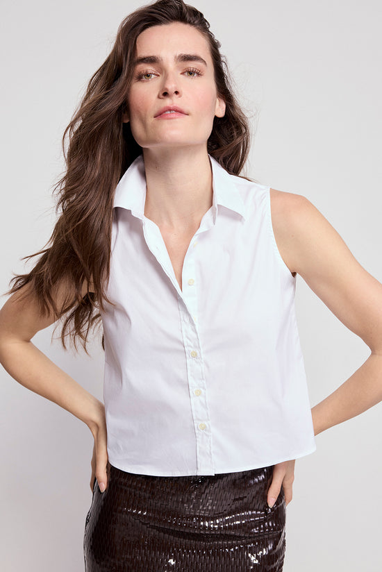 The Boxy Cropped Sleeveless Shirt