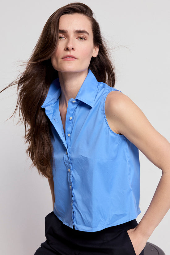 The Boxy Cropped Sleeveless Shirt