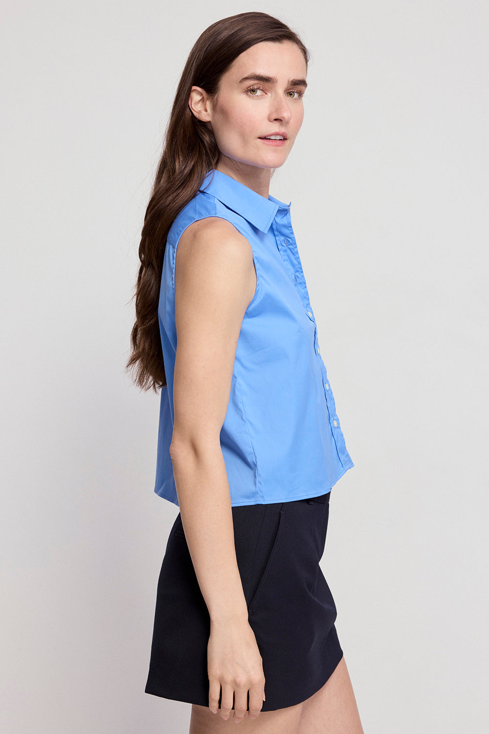 The Boxy Cropped Sleeveless Shirt