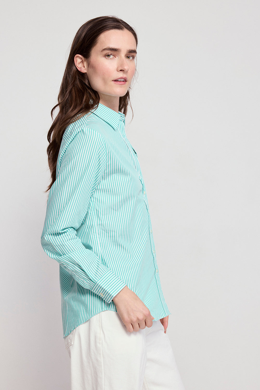 The Icon Shirt in Stripe Green Stripe / M The Icon Shirt in Stripe Green Stripe / M