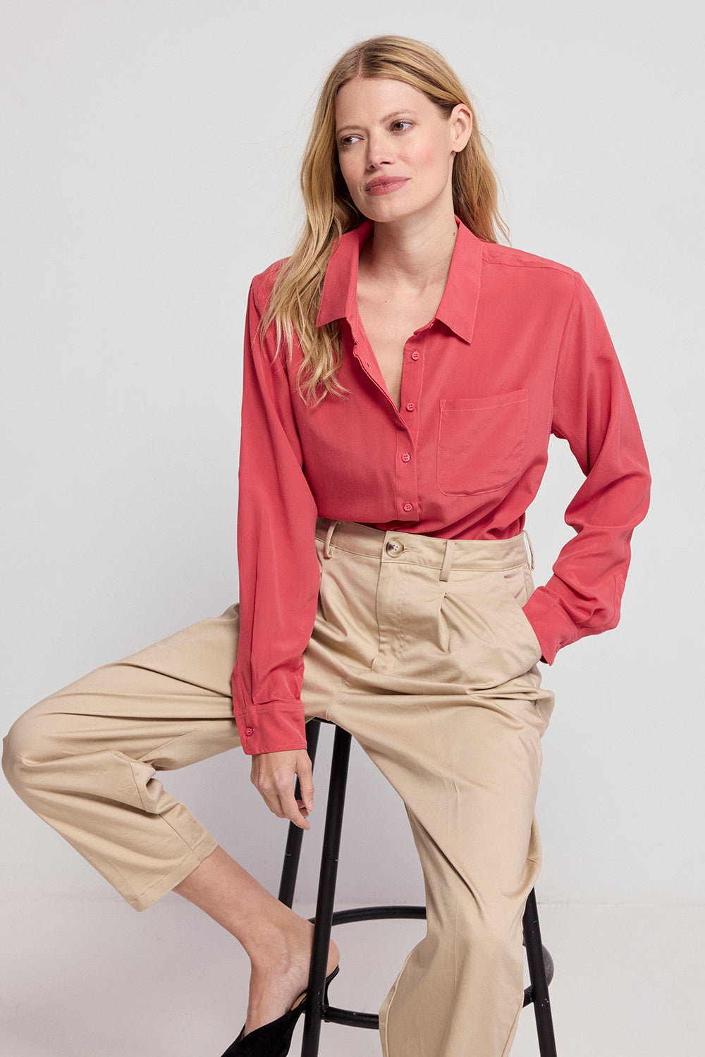 red silk dress shirt Men's Red Silk Camp Shirt