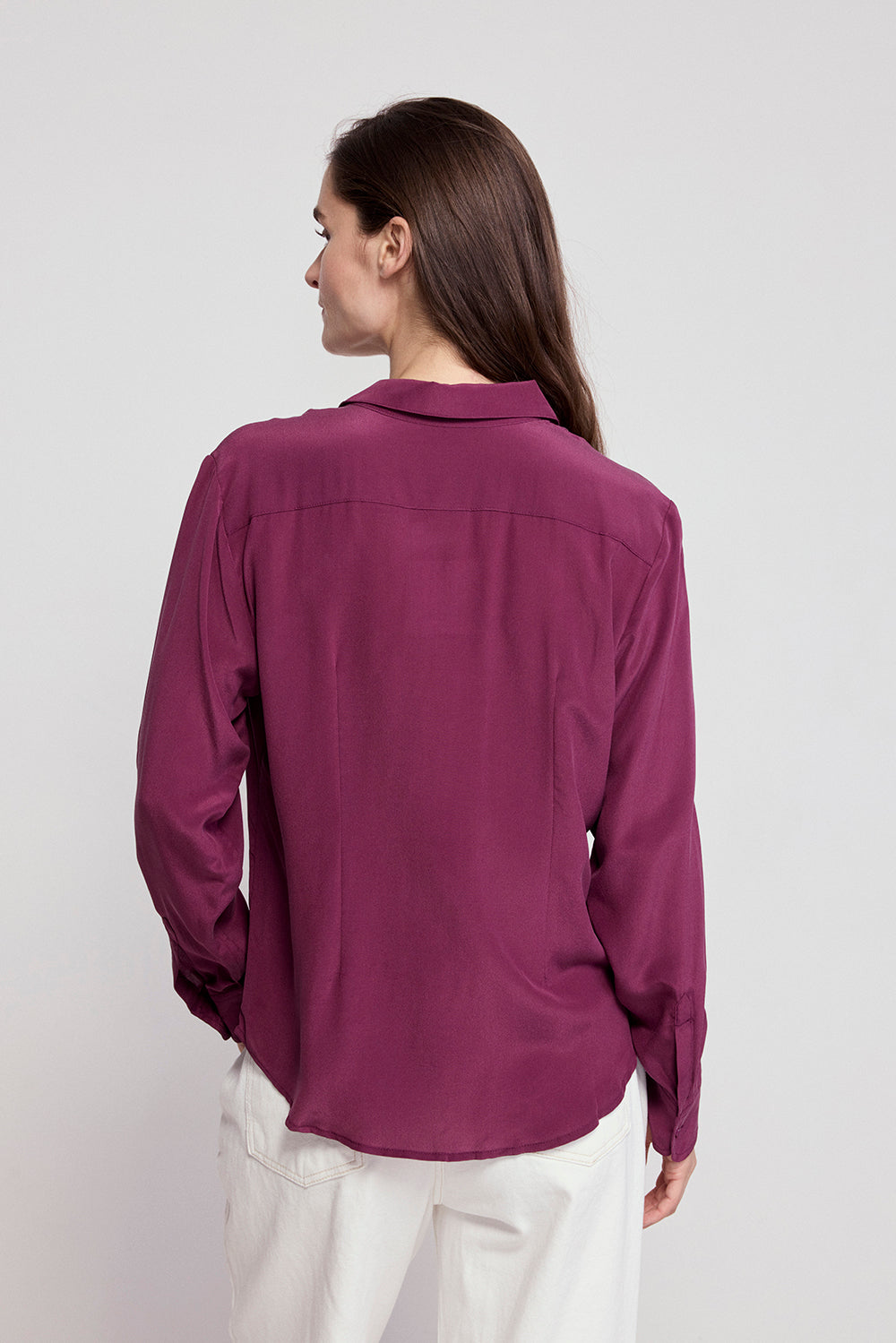 silk burgundy dress shirt Turnbull & Asser Burgundy Silk Chelsea Shirt