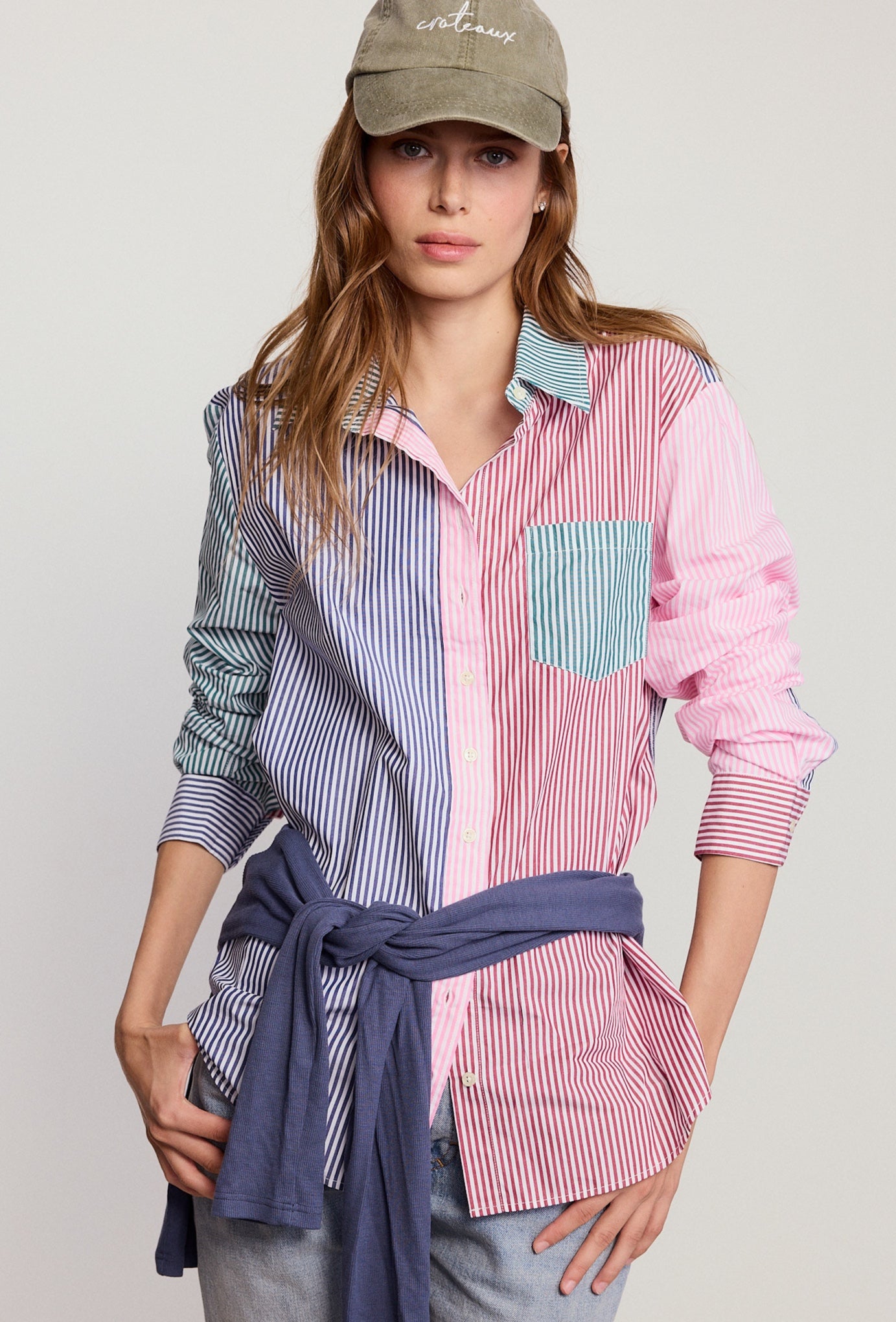 The Boyfriend Shirt in Multicolor Stripe