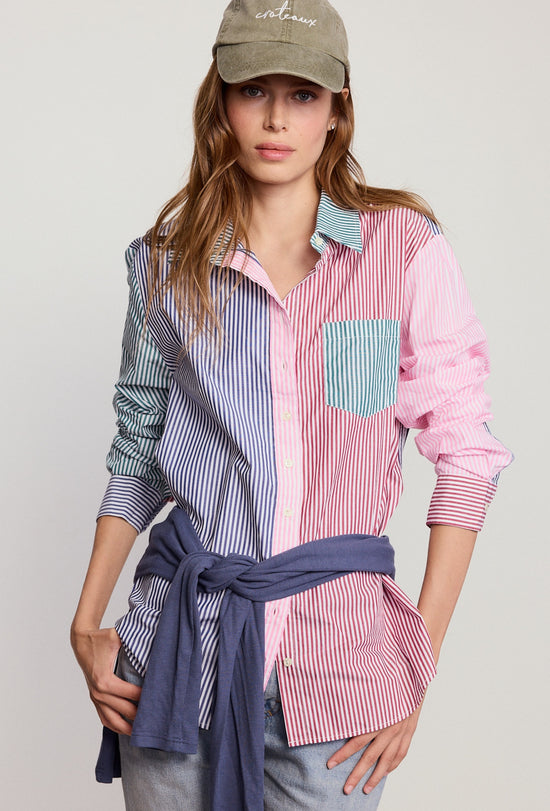 The Boyfriend Shirt in Multicolor Stripe