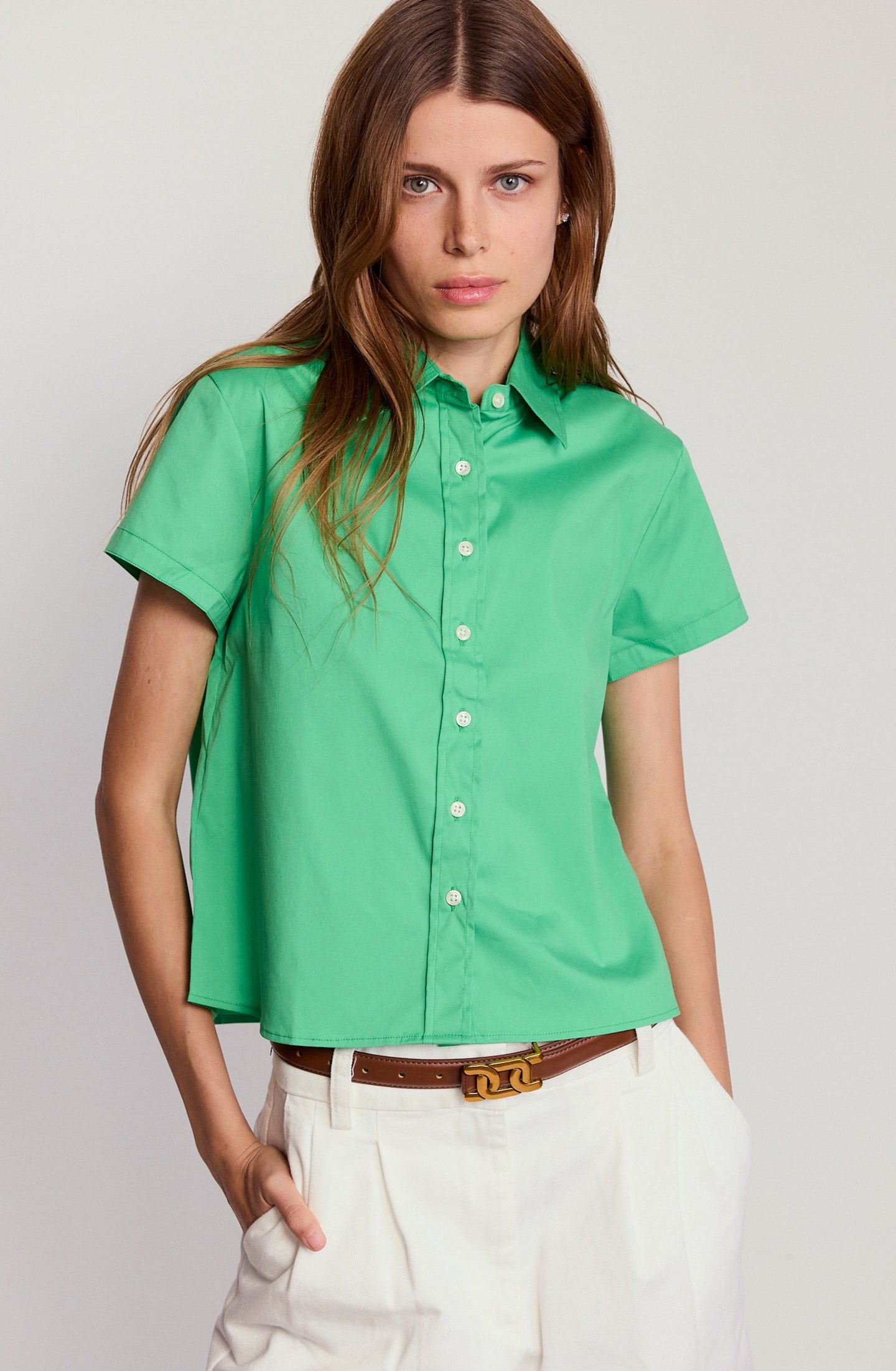 The Boxy Short Sleeve Cropped Shirt The Shirt The Boxy Short Sleeve Cropped Shirt The Shirt