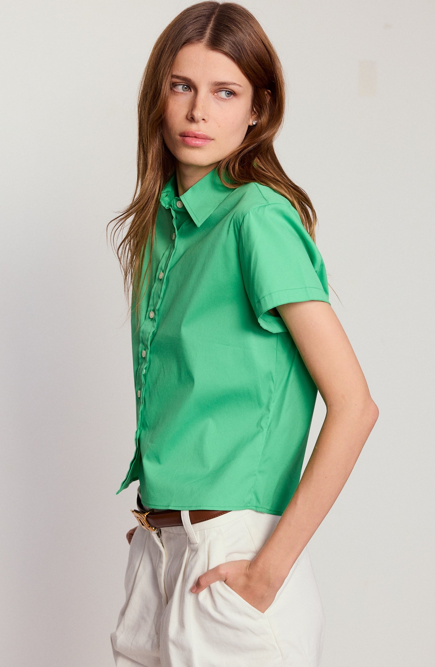 The Boxy Short Sleeve Cropped Shirt