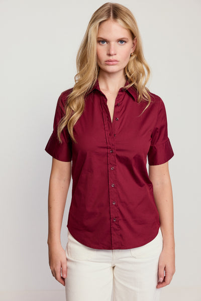 The Short Sleeve Shirt Burgundy / M