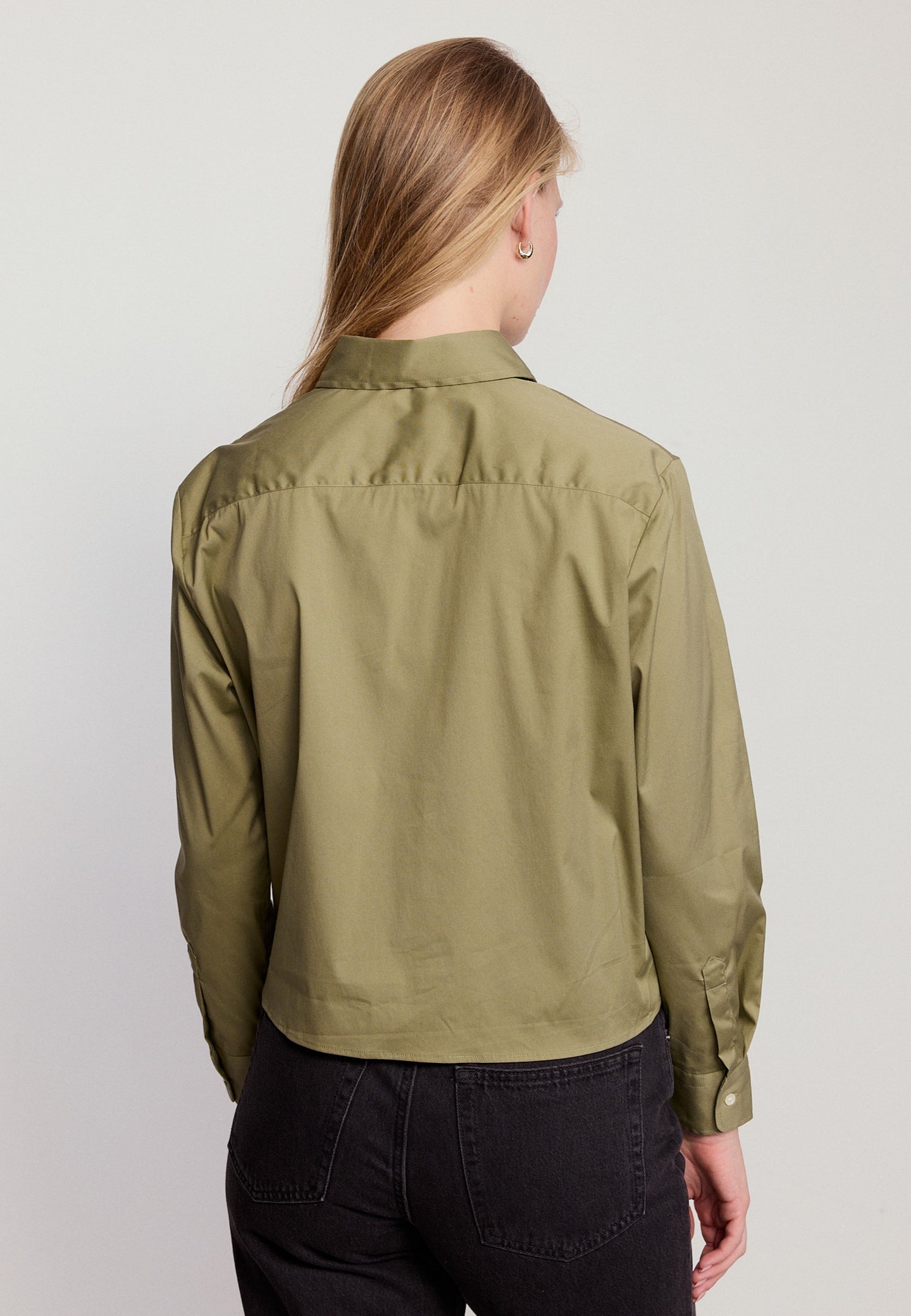 The Long Sleeve Boxy Crop Olive / S The Long Sleeve Boxy Crop Olive / S