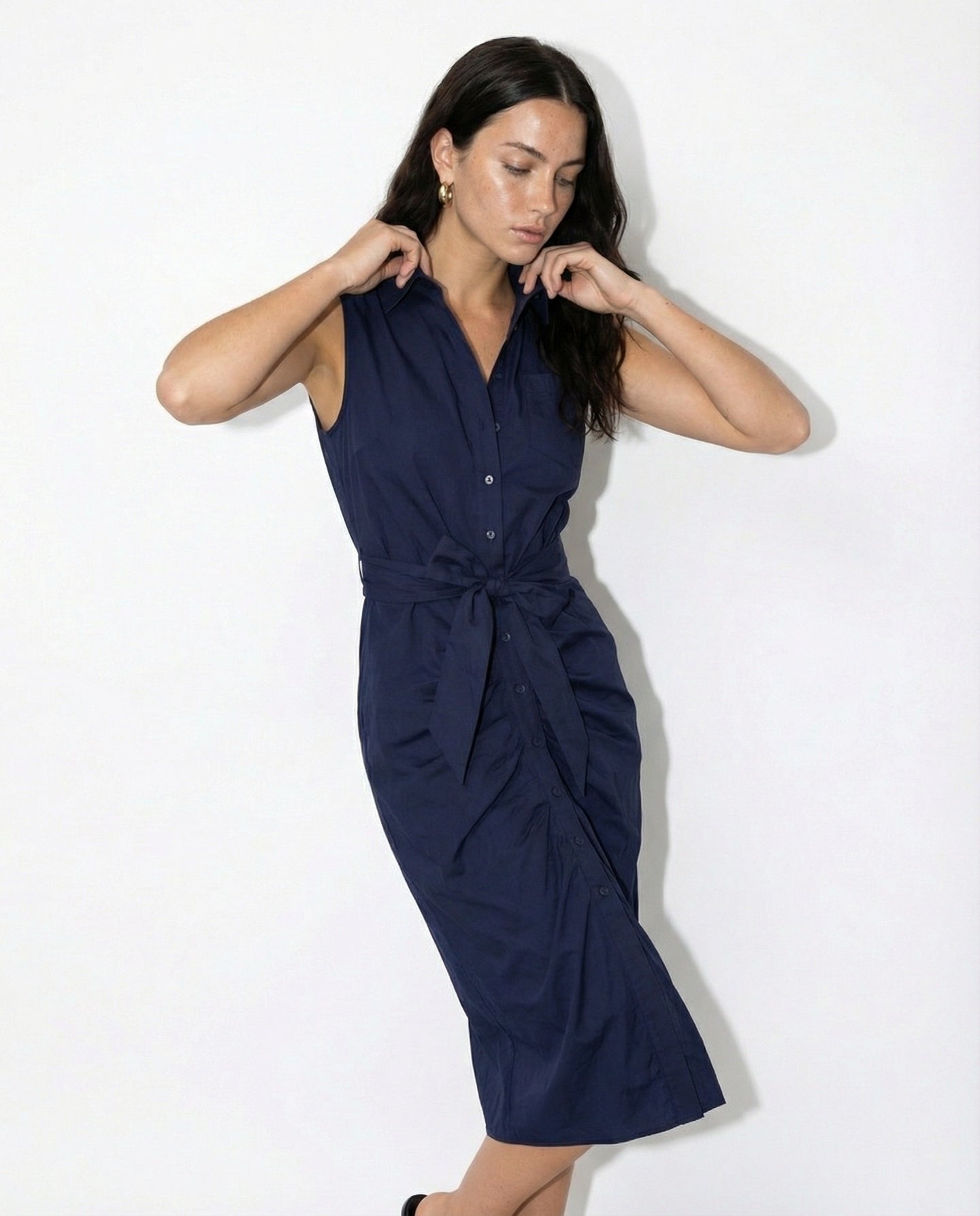 blue wrap shirt dress Staten Island Wrap Shirt Dress Blue