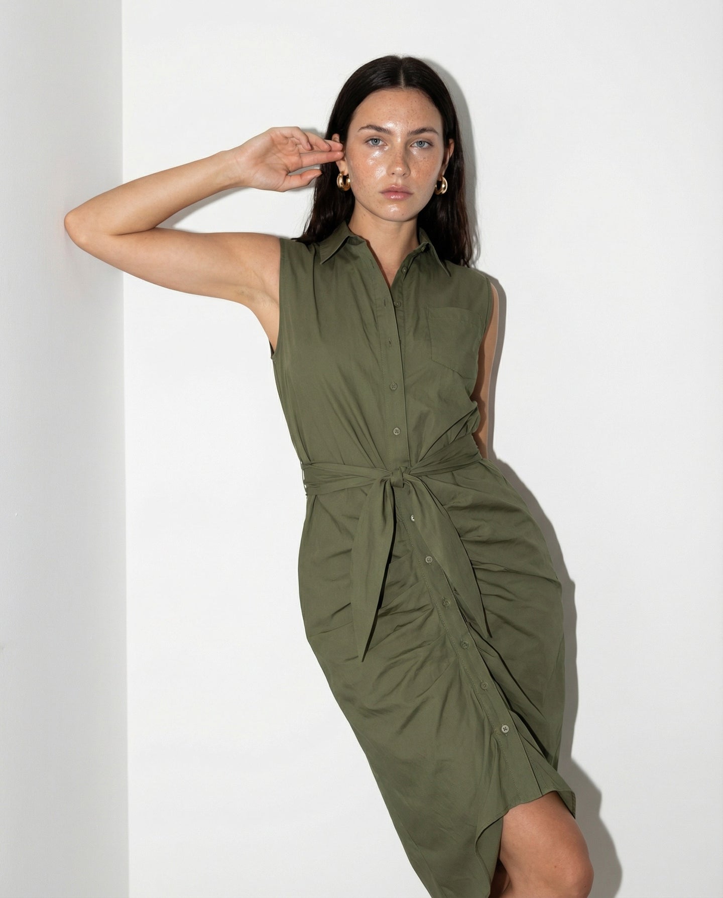 The Sleeveless Wrap Front Dress