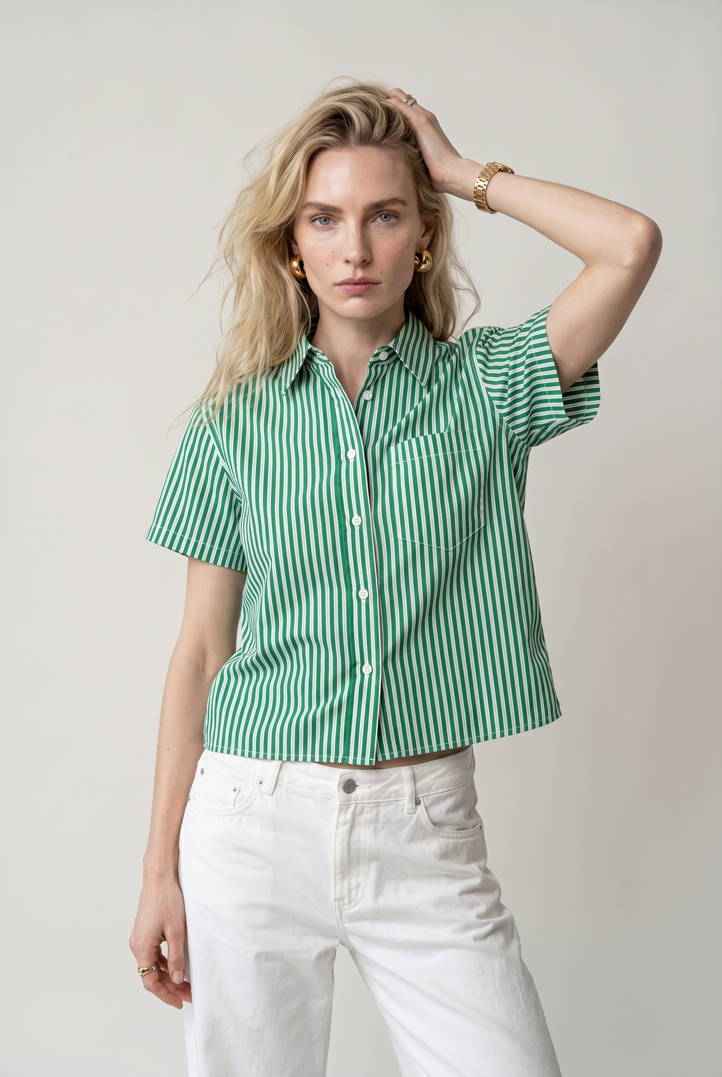 The Boxy Short Sleeve Cropped Shirt