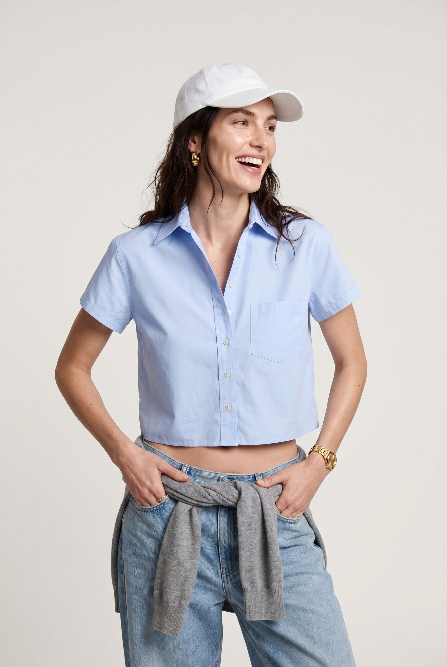 The Boxy Short Sleeve Cropped Shirt