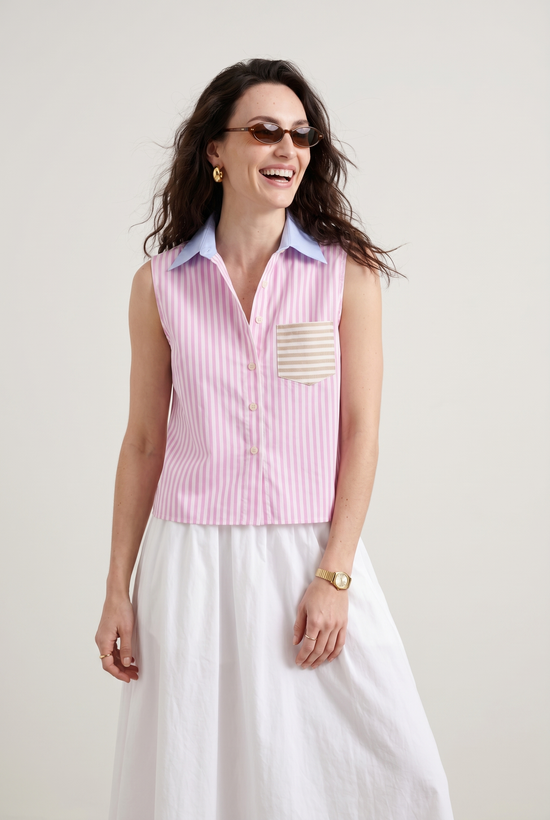 The Boxy Cropped Sleeveless Shirt