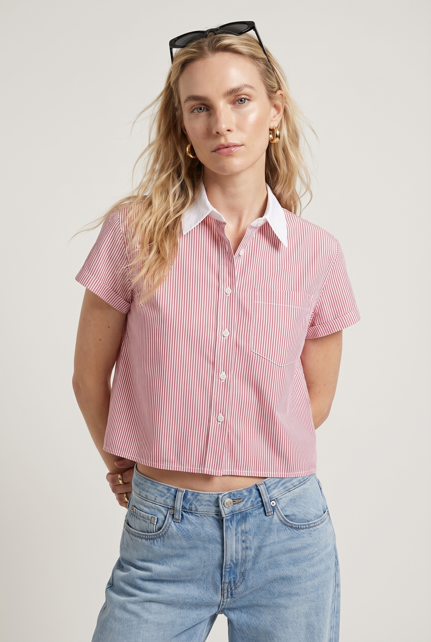 The Boxy Short Sleeve Cropped Shirt