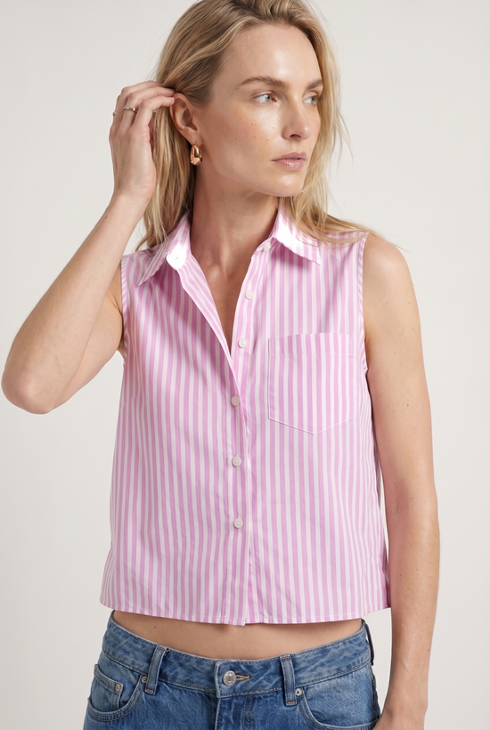 The Boxy Cropped Sleeveless Shirt