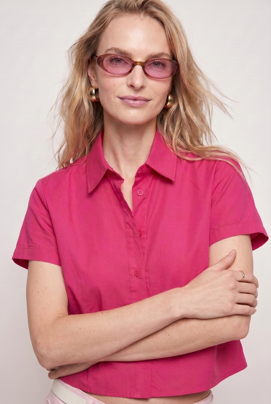 The Boxy Short Sleeve Cropped Shirt