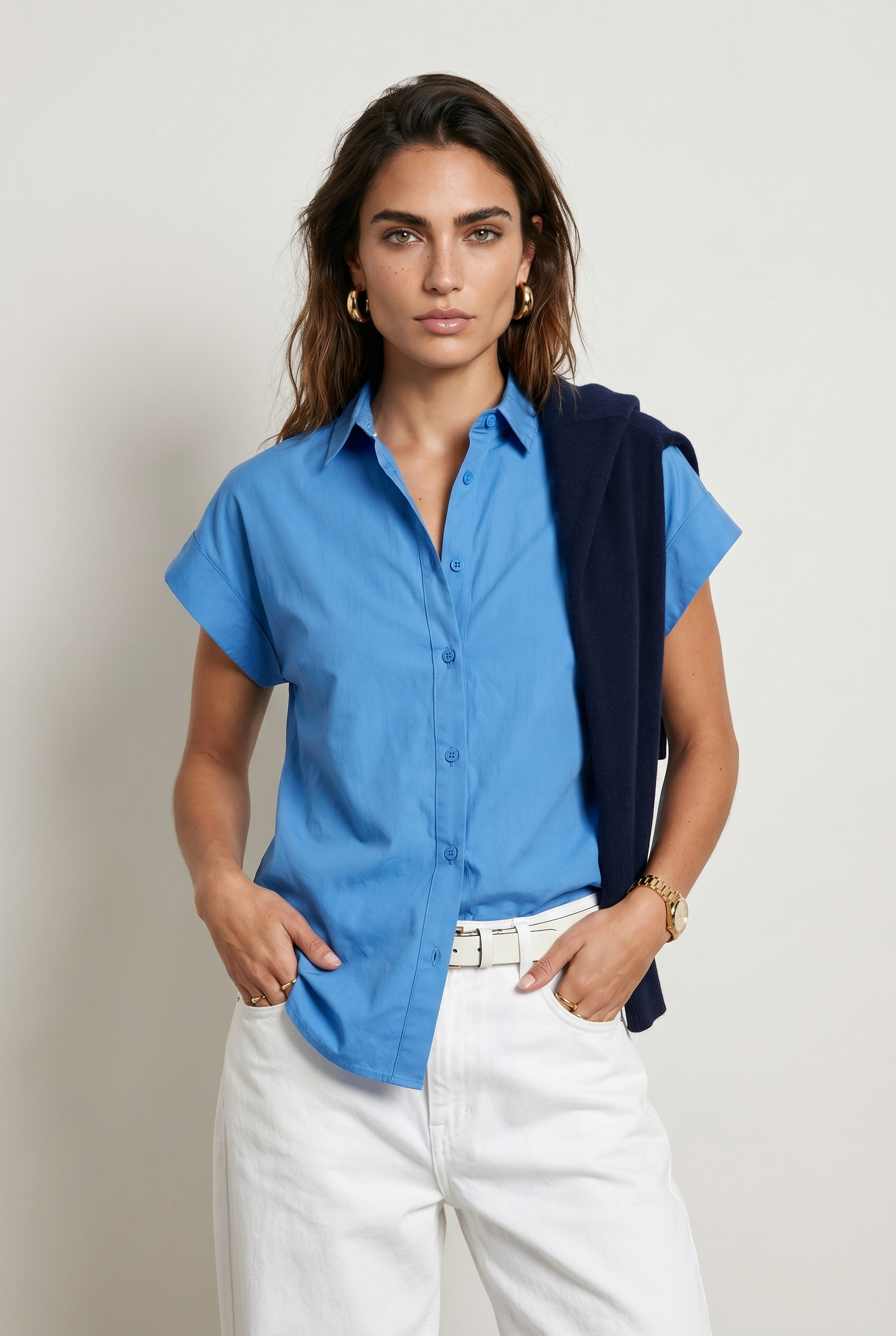 The Short Sleeve Boyfriend Shirt in Cotton
