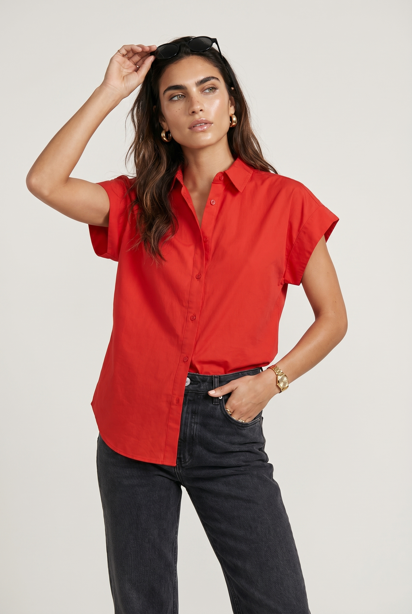 The Short Sleeve Boyfriend Shirt in Cotton
