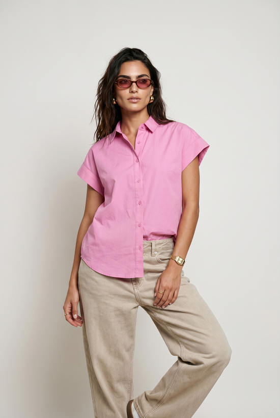 The Short Sleeve Boyfriend Shirt in Cotton