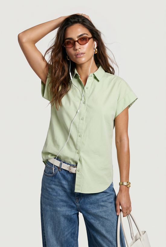 The Short Sleeve Boyfriend Shirt in Cotton