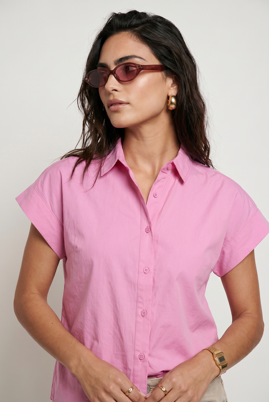 The Short Sleeve Boyfriend Shirt in Cotton
