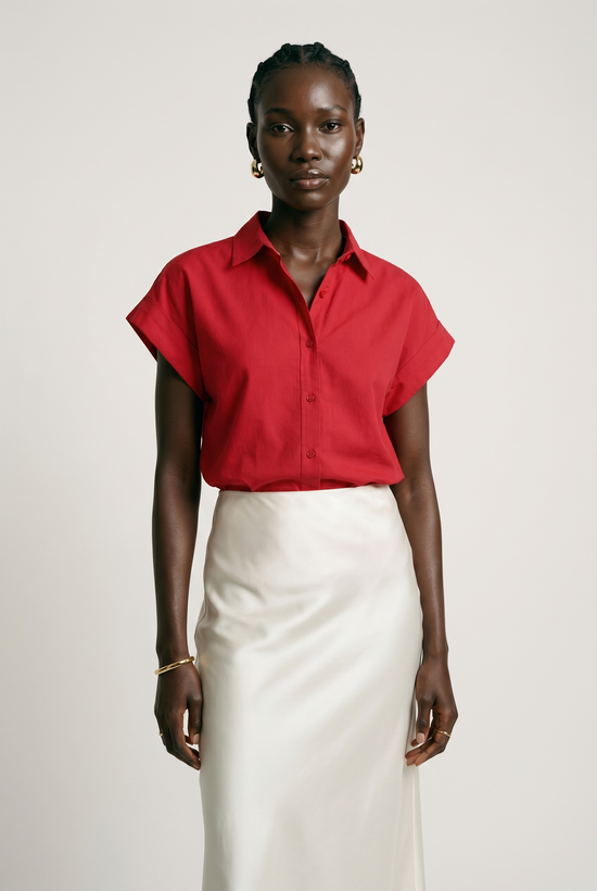 The Short Sleeve Boyfriend Shirt in Cotton