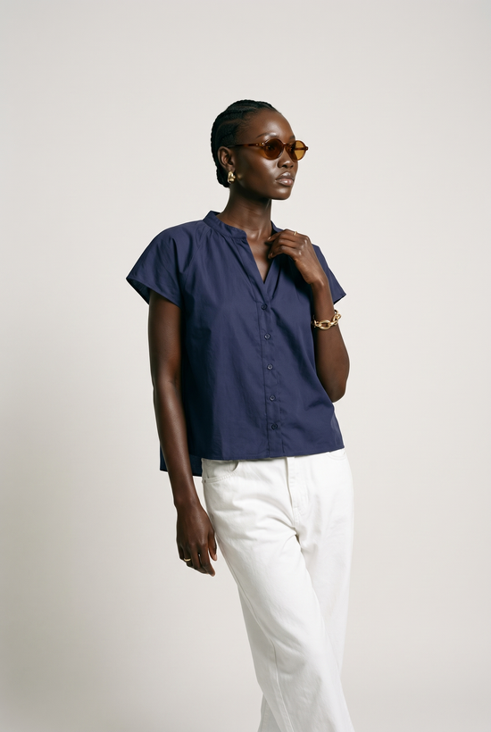 The Flutter Shoulder Short Sleeve Shirt