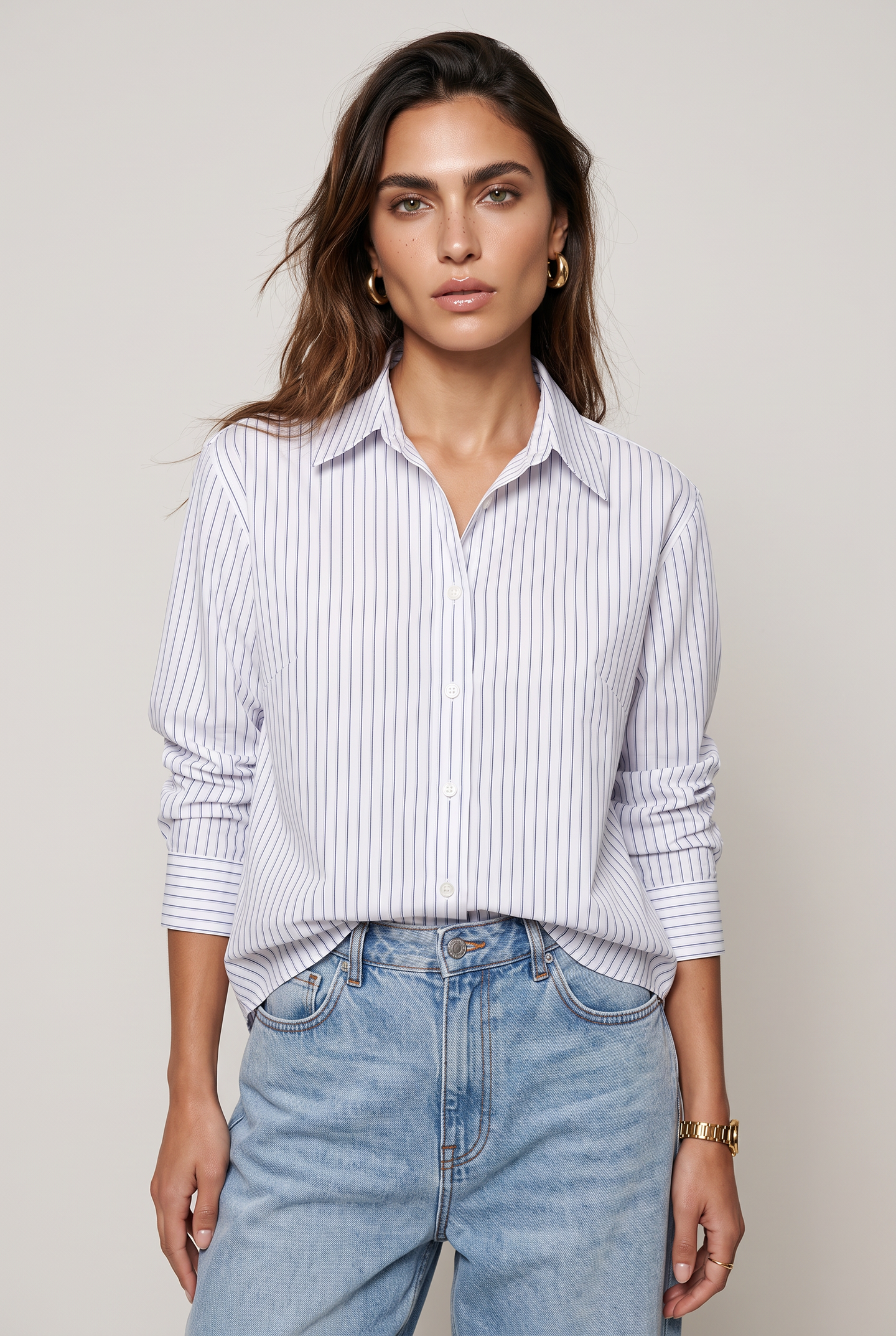 The Boyfriend Shirt in Multicolor Stripe