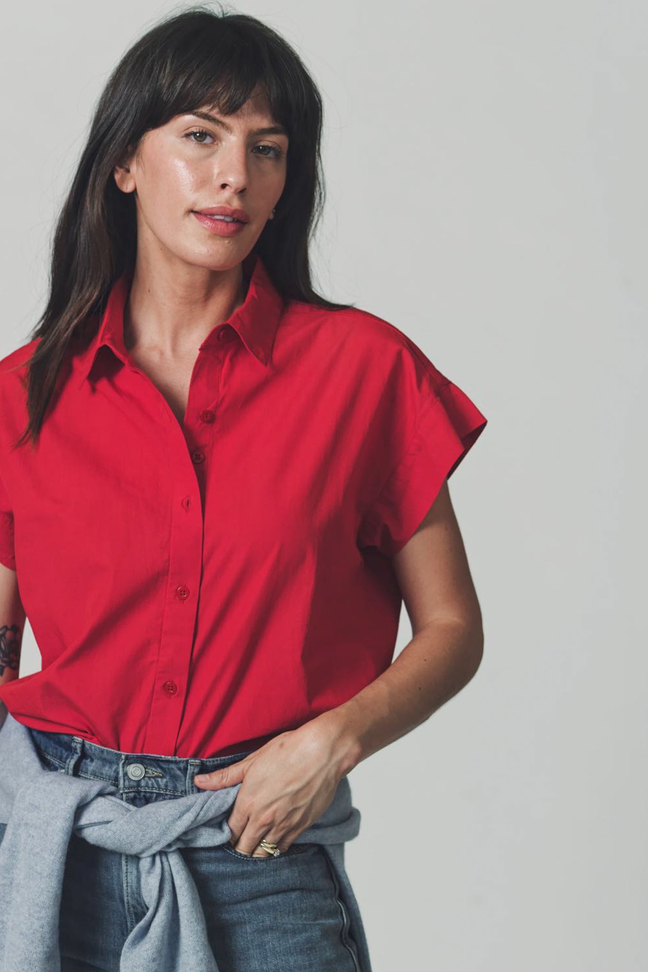 The Short Sleeve Boyfriend Shirt in Cotton