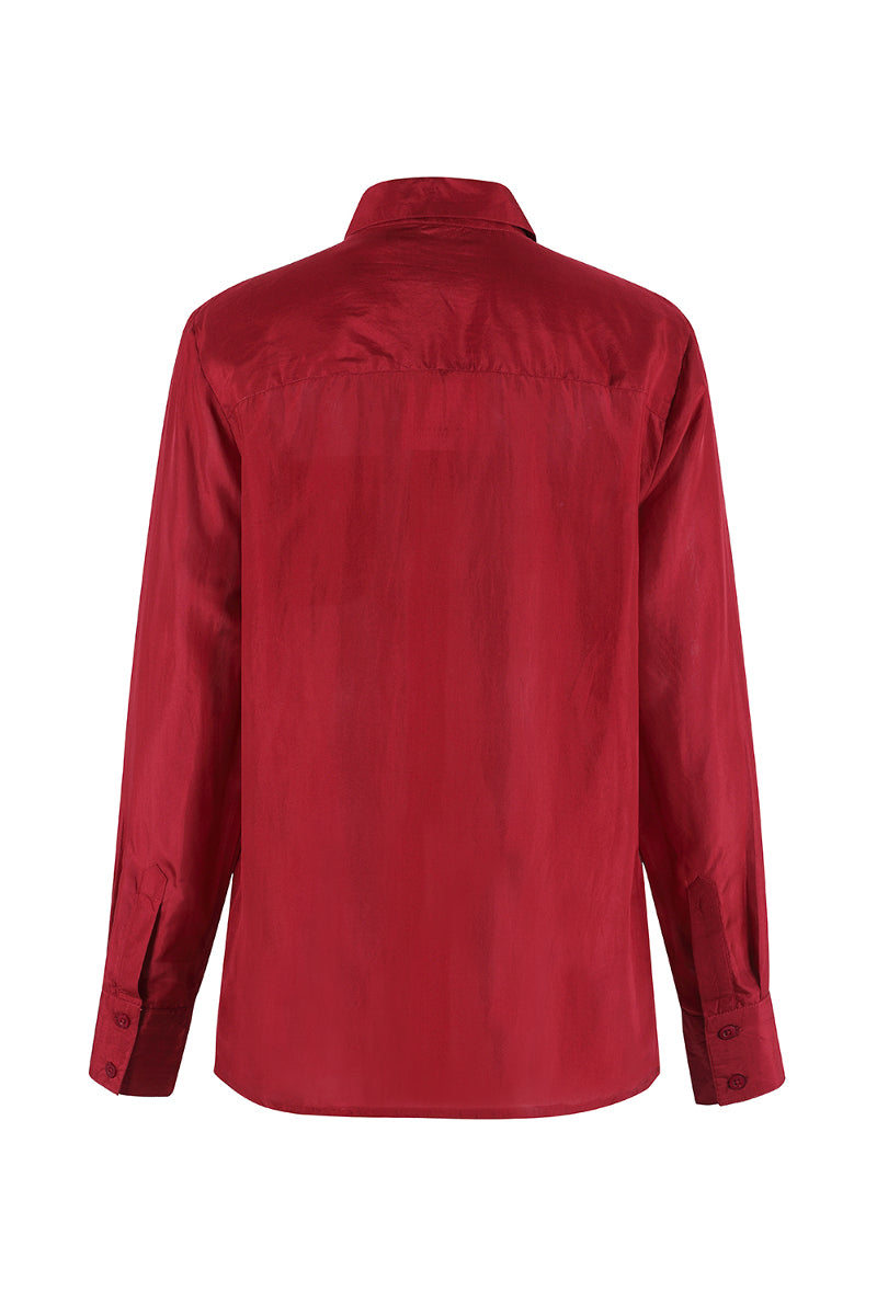 The Shirt by Rochelle Behrens Women's The Silk Shirt - Red - Shirts The Shirt by Rochelle Behrens Women's The Silk Shirt - Red - Shirts