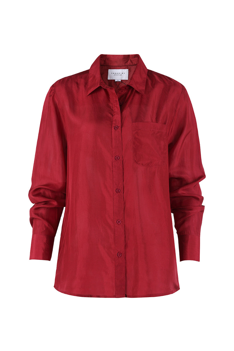 The Shirt by Rochelle Behrens Women's The Silk Shirt - Red - Shirts The Shirt by Rochelle Behrens Women's The Silk Shirt - Red - Shirts