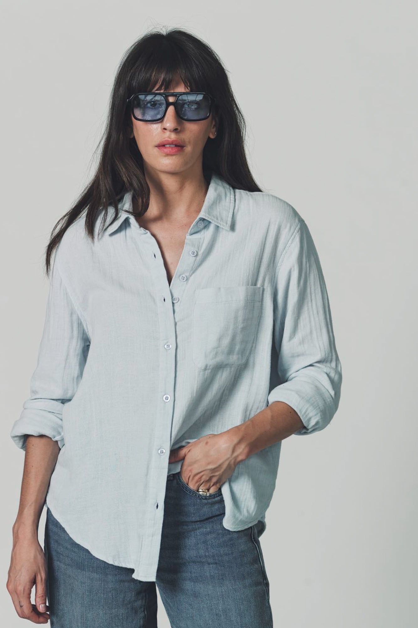 The Super Relaxed Boyfriend Shirt in Gauze