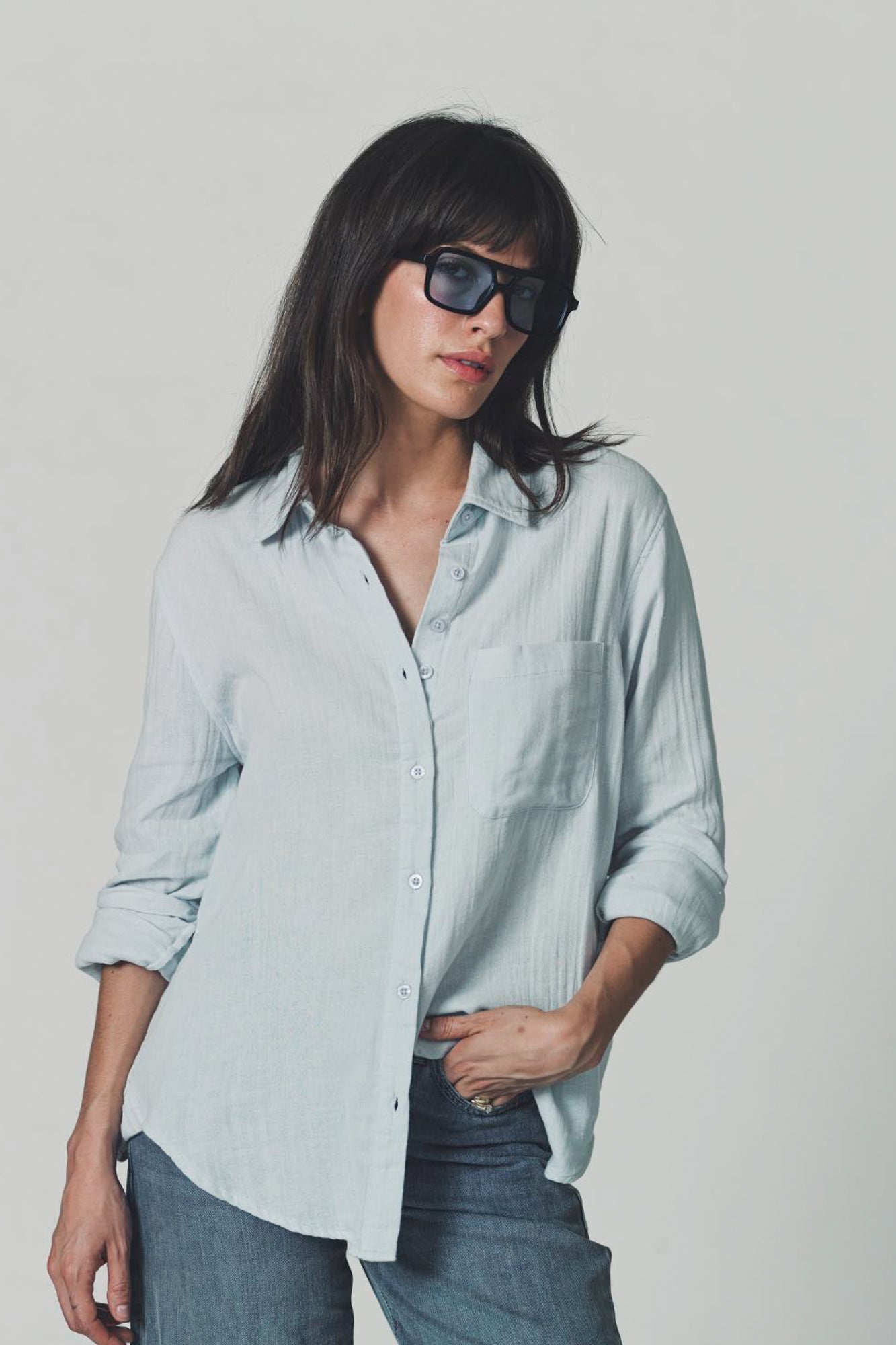 The Super Relaxed Boyfriend Shirt in Gauze