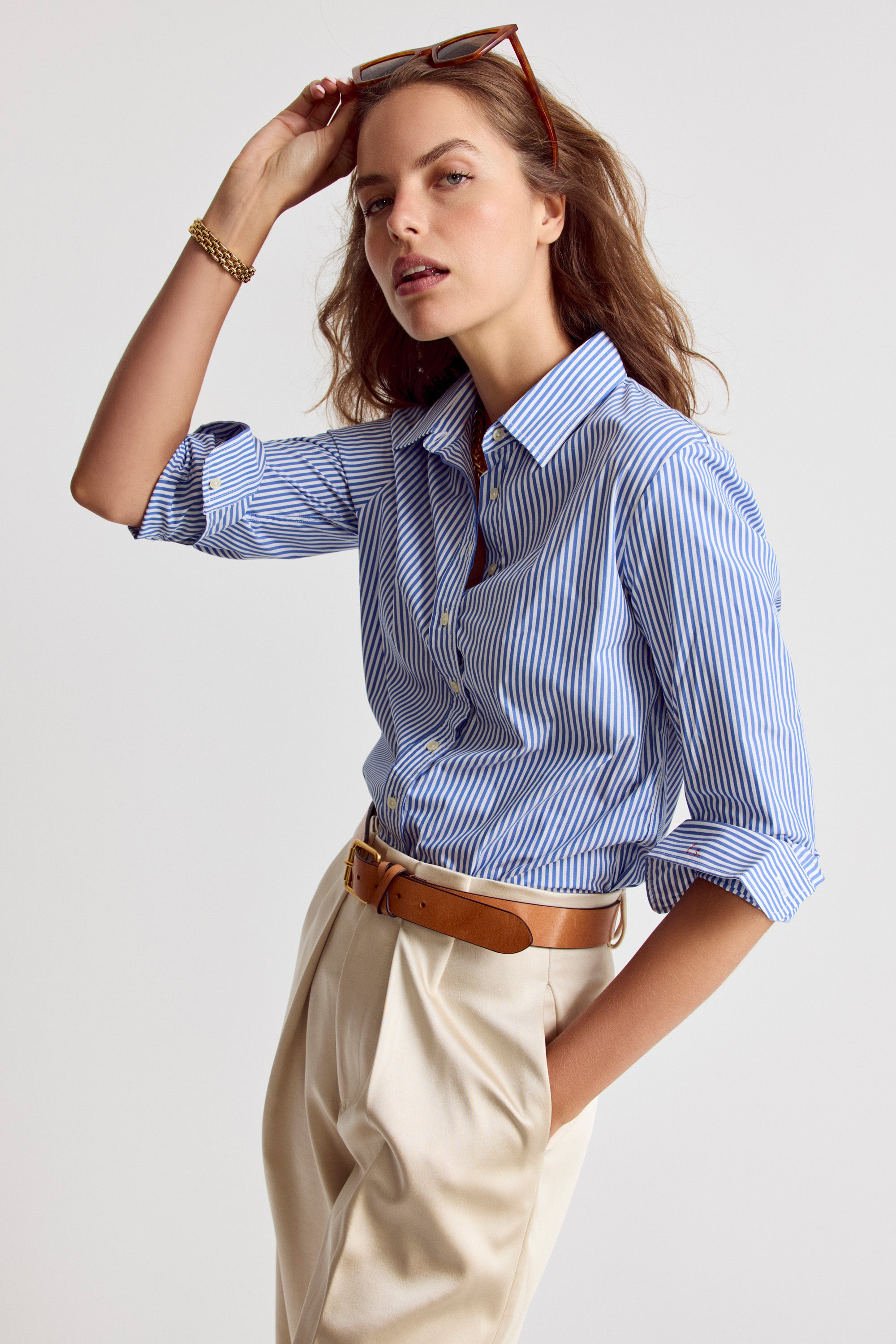 The Shirt by Rochelle Behrens - The Boyfriend Shirt - Blue/White