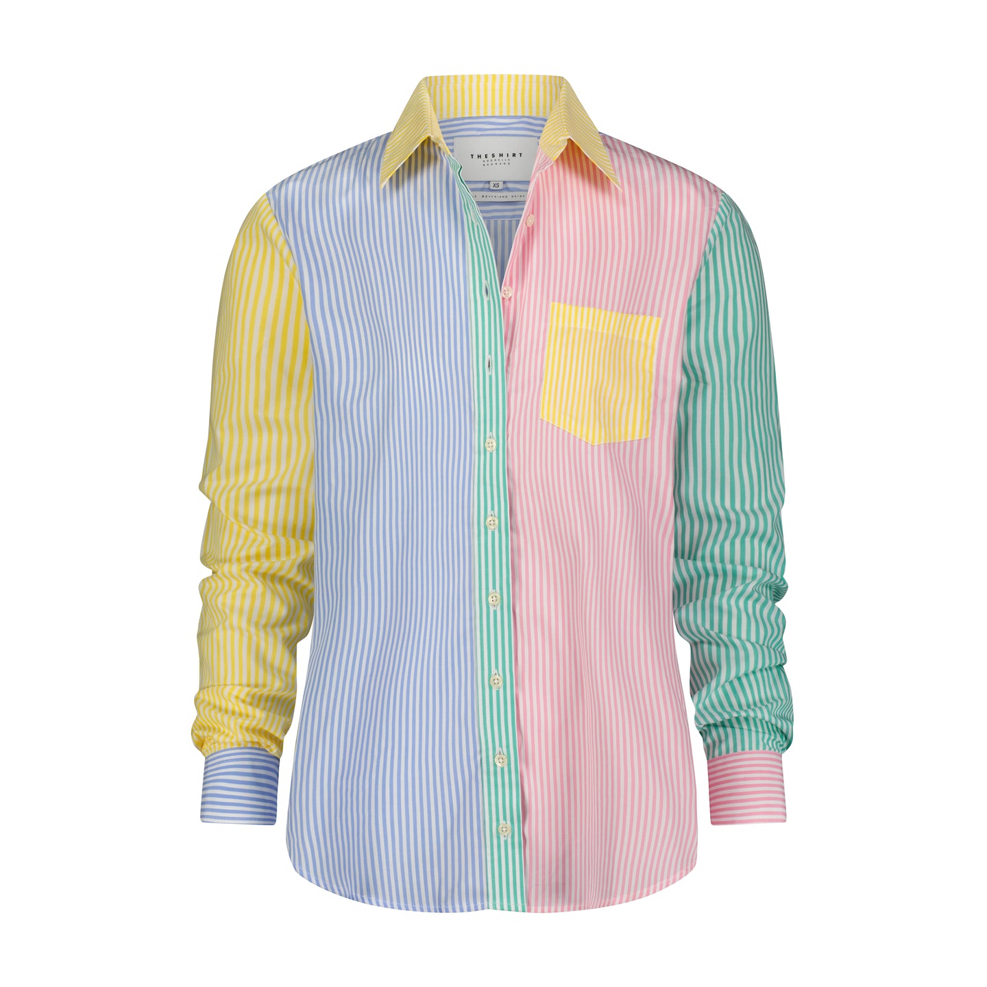 The Shirt by Rochelle Behrens Bright Multi Stripe Boyfriend Shirt Multi / XL The Shirt by Rochelle Behrens Bright Multi Stripe Boyfriend Shirt Multi / XL